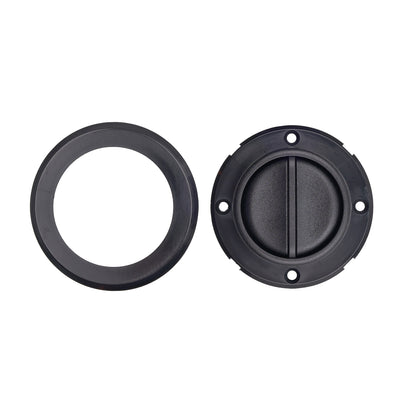 Two black circular components on a white background
