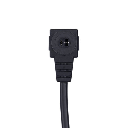 Black electrical plug on a white background