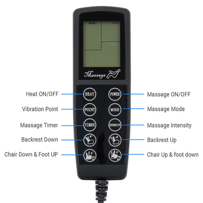 10 Button 5 Pin Remote Controller for Power Recliner with LCD Screen Touch Buttons