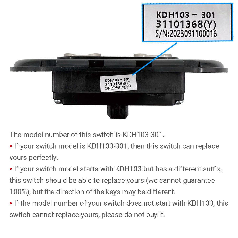 KDH103-301 2 Button Switch for Power Recliner or Lift Chair