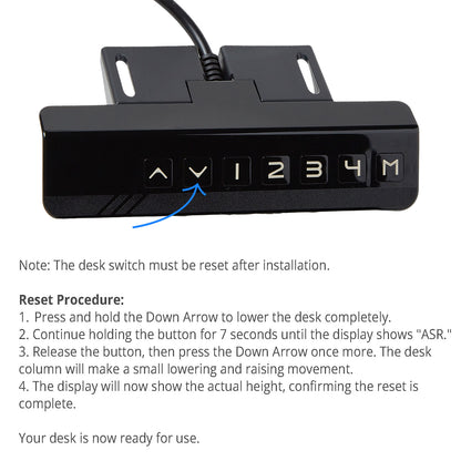 Desk switch with buttons and display on a white background