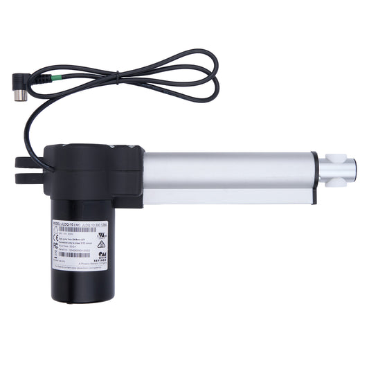 Linear actuator with cable on a white background