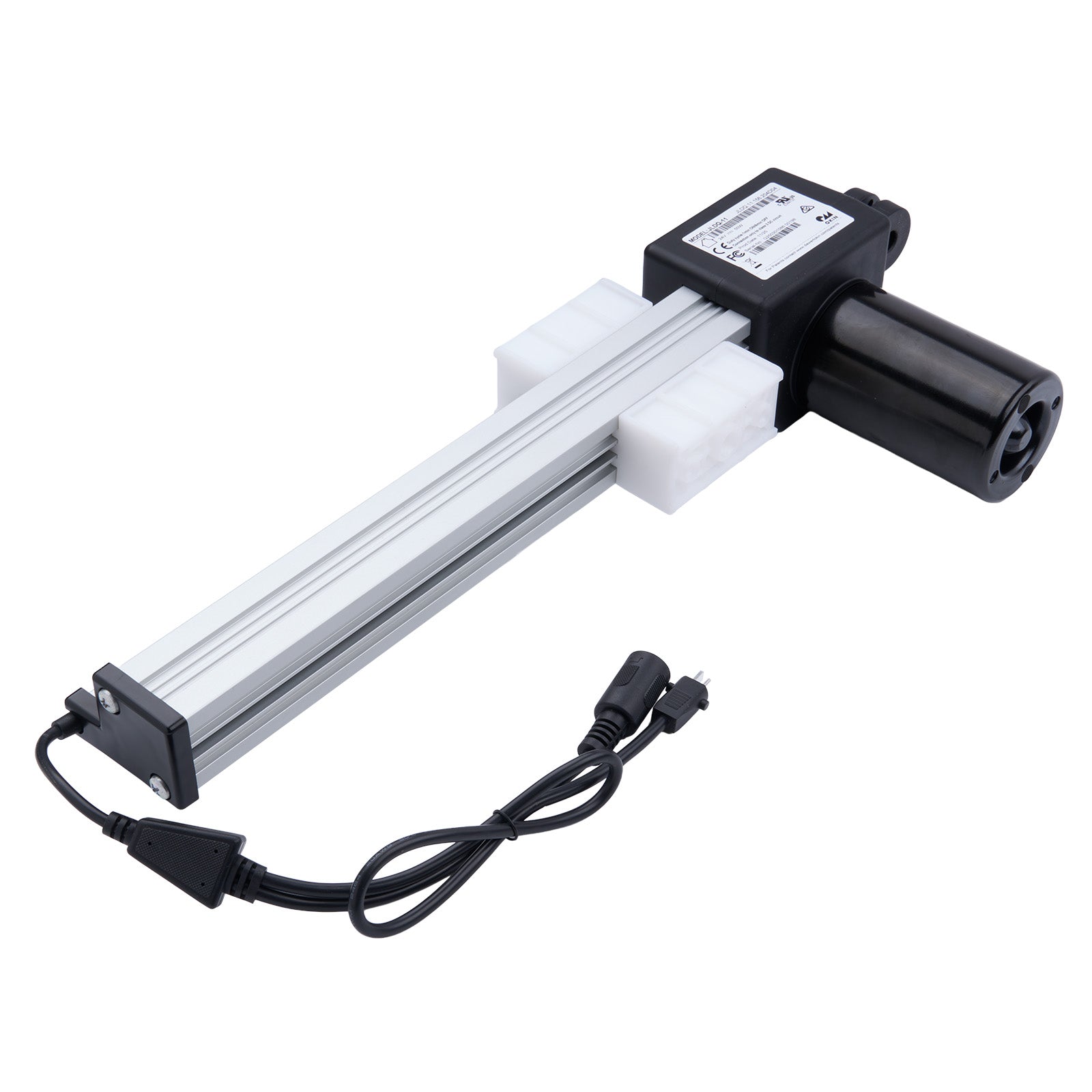 Mechanical linear actuator with cable on a white background