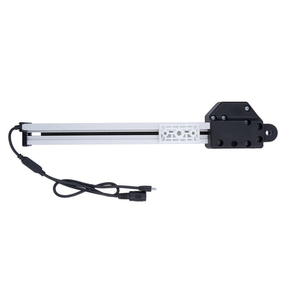 Linear actuator with power cable on a white background
