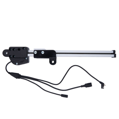 Mechanical arm with attached cables on a white background