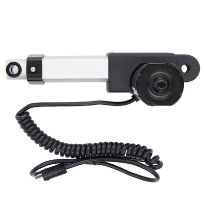 Mechanical arm with a coiled cable on a white background