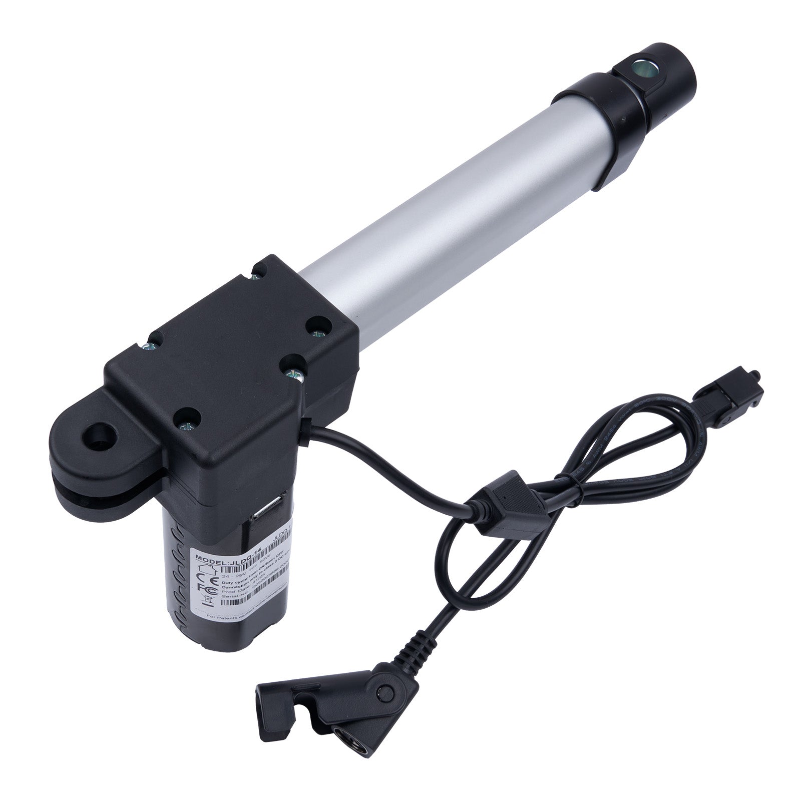 Electric linear actuator with cable on a white background
