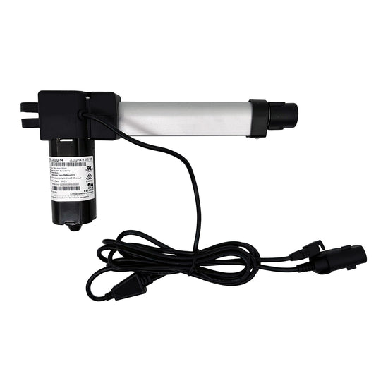 OKIN JLDQ.14.B.260.105 Linear Actuator for Recliner/Lift Chair, black and silver in color, with two cables and plugs.
