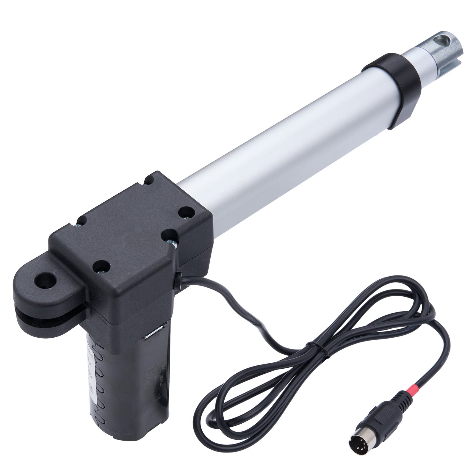 Electric linear actuator with cable on a white background