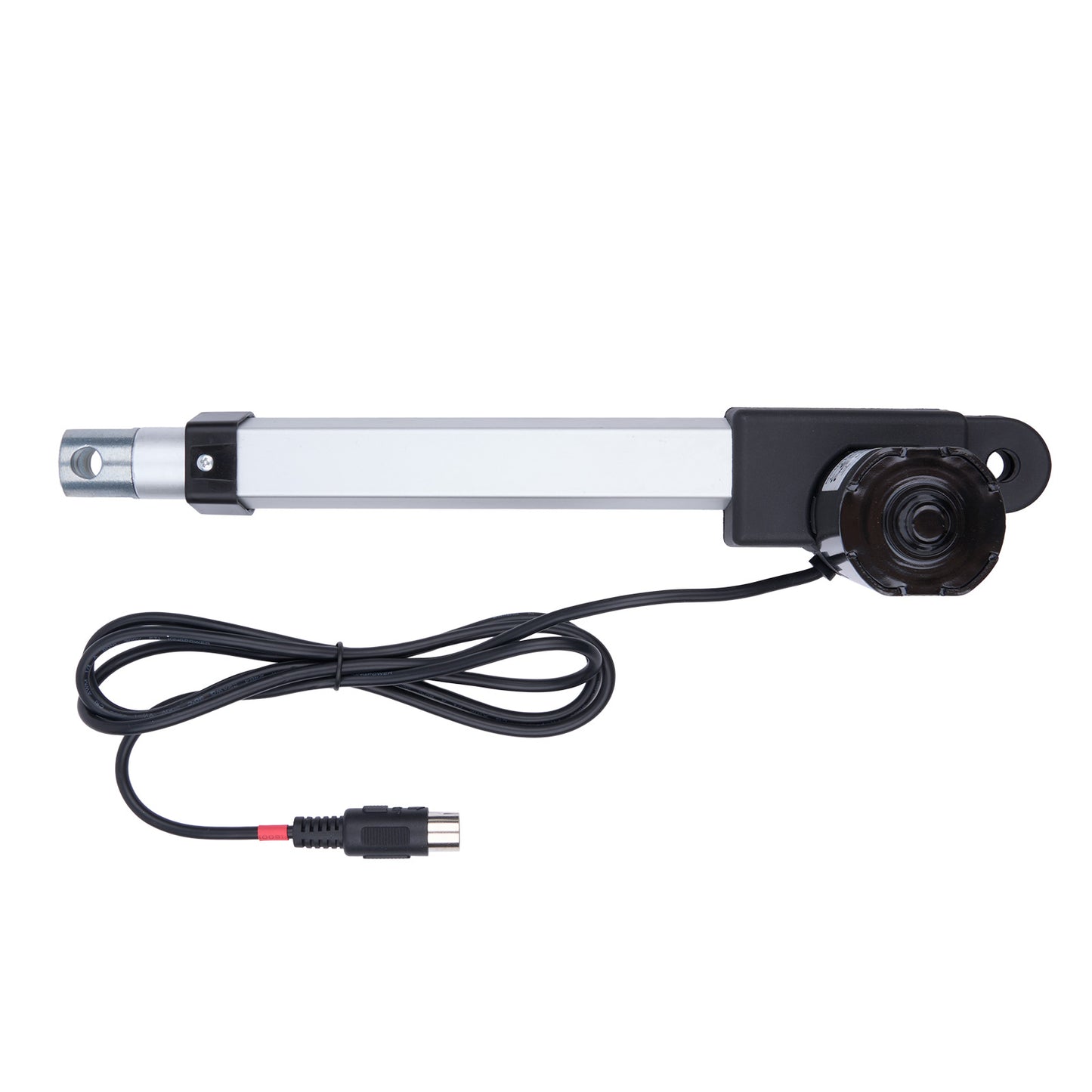 Mechanical linear actuator with cable on a white background