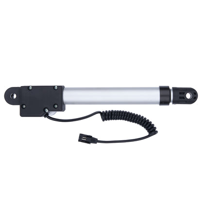 Linear actuator with coiled cable on a white background
