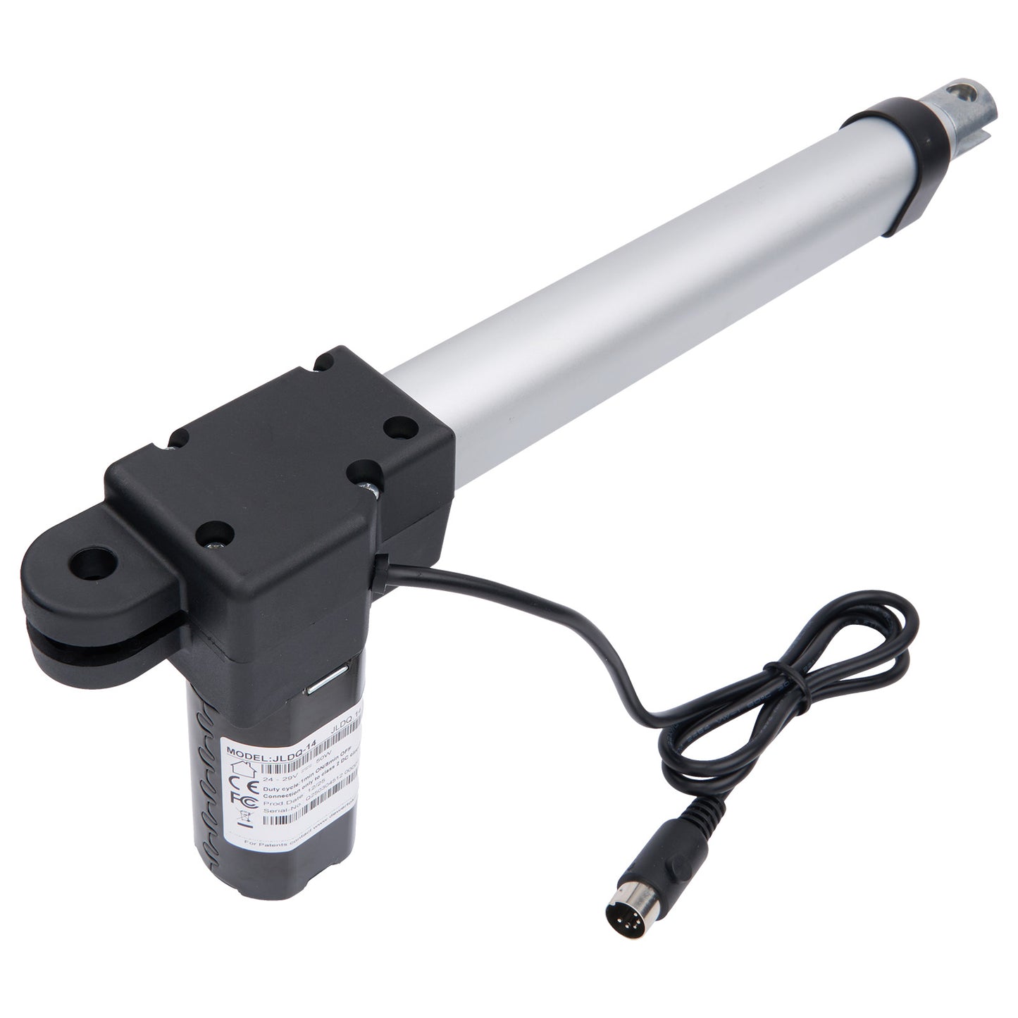 Linear actuator with cable on a white background