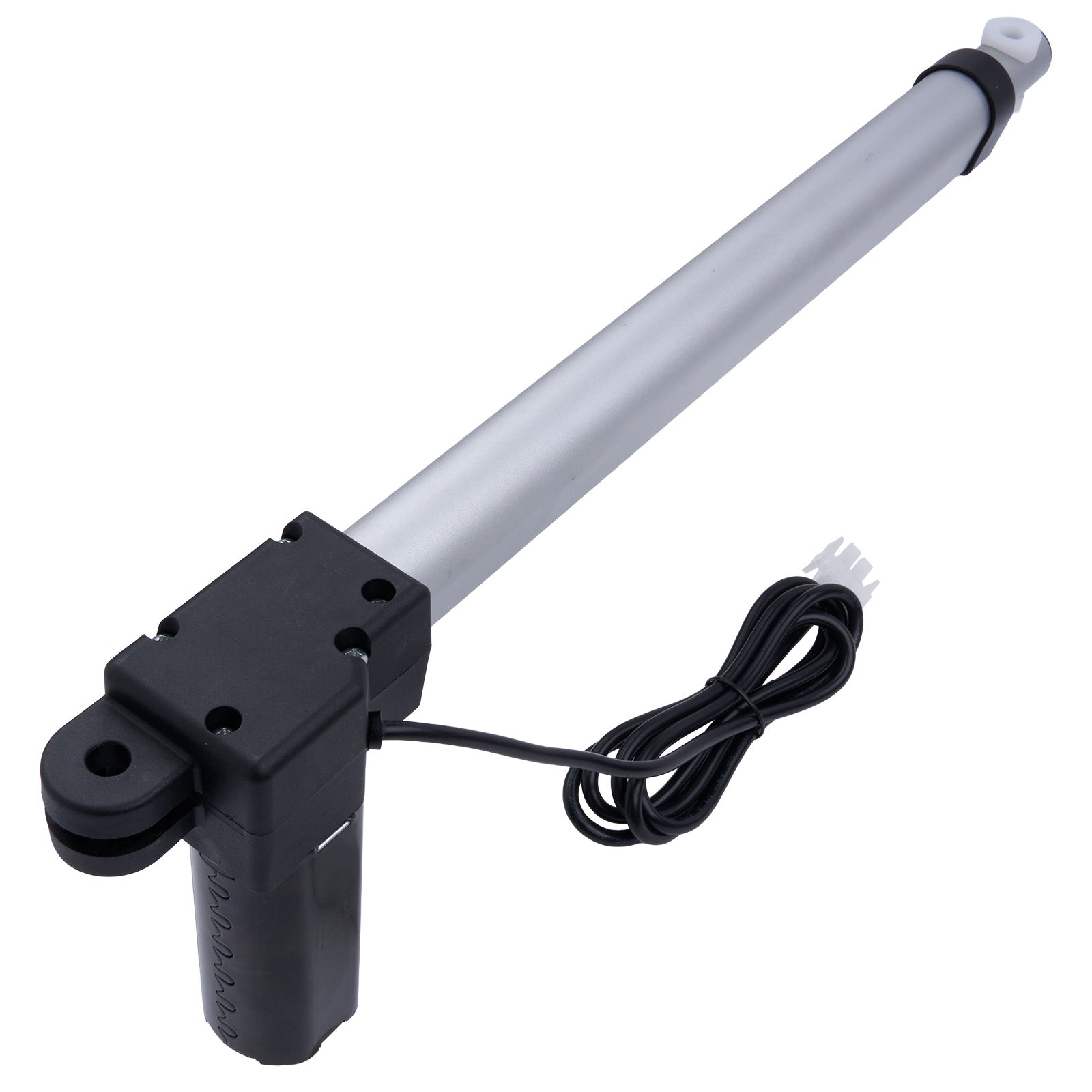 Linear actuator with cable on a white background