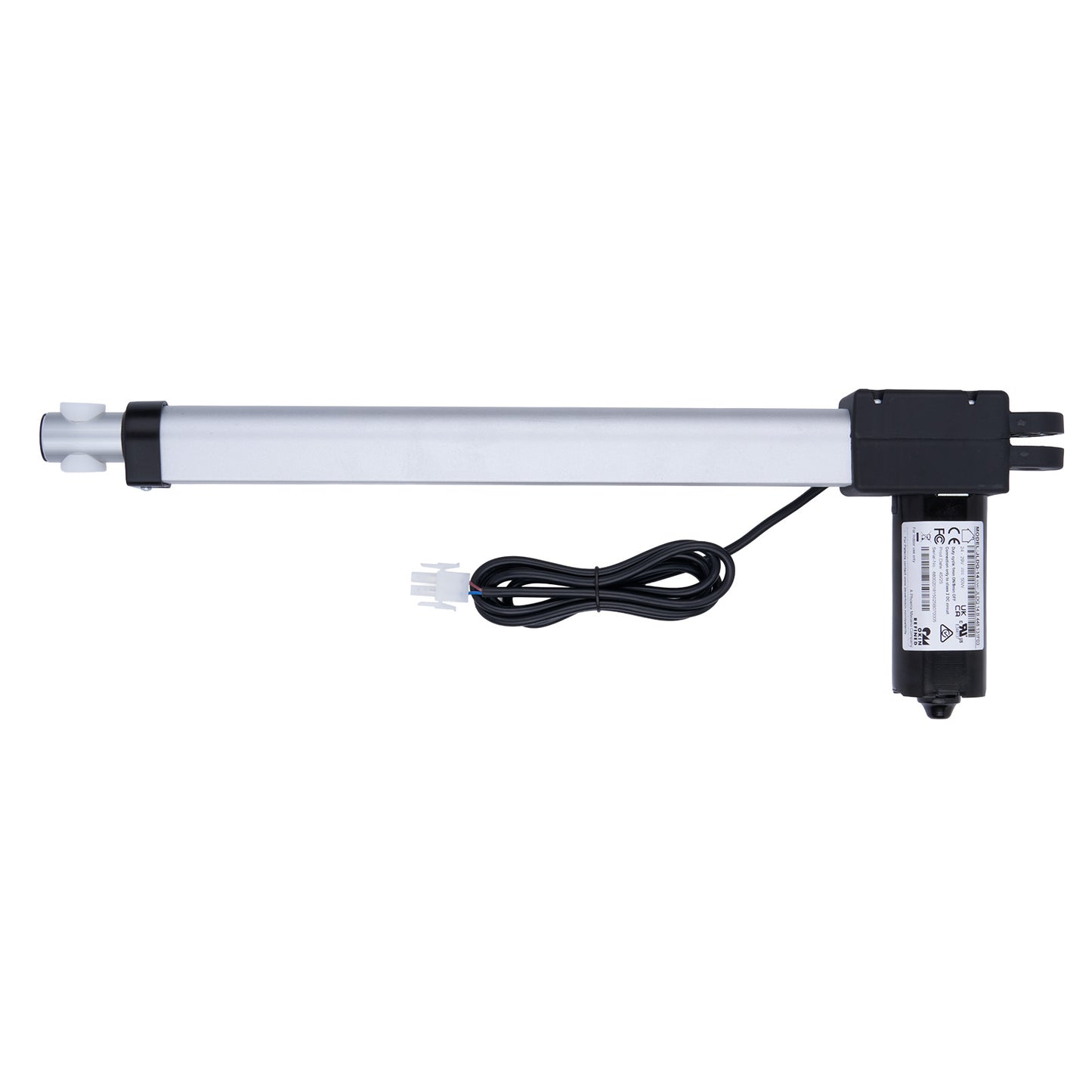 Linear actuator with cable on a white background