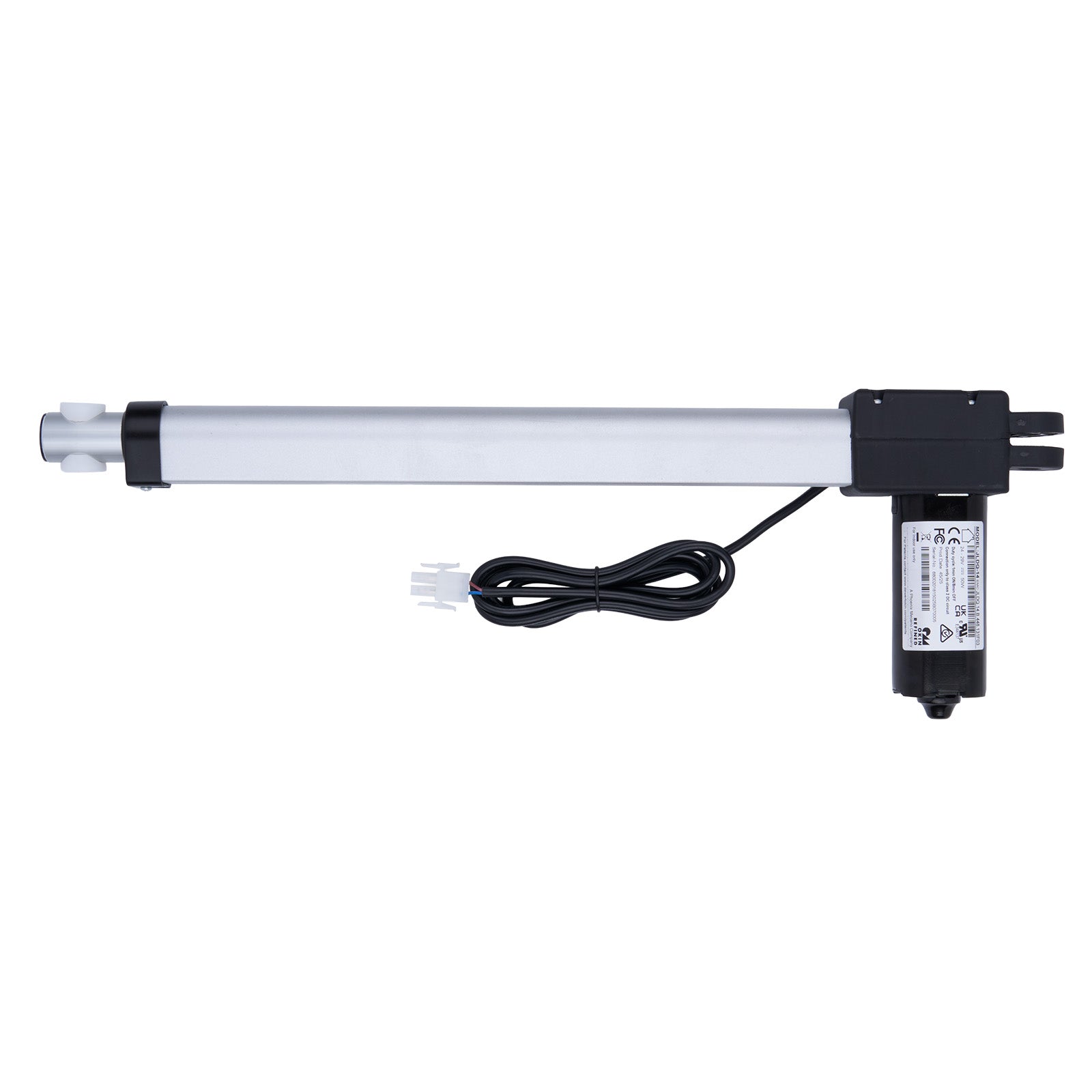 Linear actuator with cable on a white background