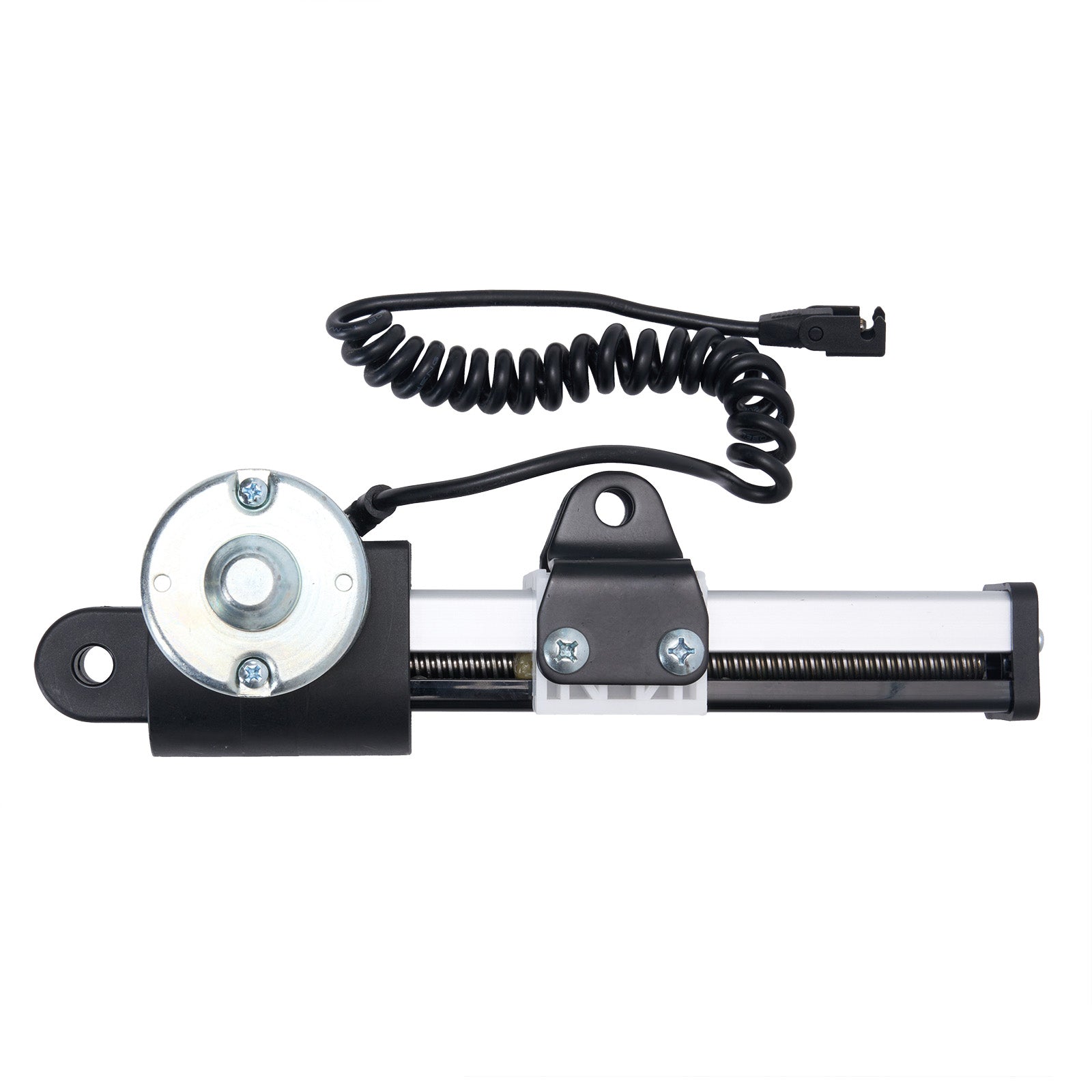 Mechanical component with coiled cable on a white background