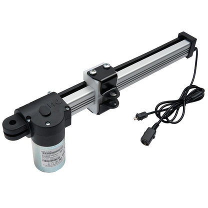 Linear actuator with cable on a white background