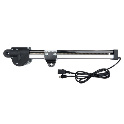 Black metal rod with a power cable on a white background