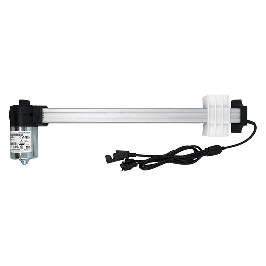 OKIN JLDQ.18.134.329Z09 Linear Actuator for Recliner/Lift Chair, showing the actuator with cables and connectors.