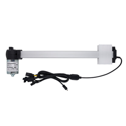 Mechanical arm with a motor and wiring on a white background
