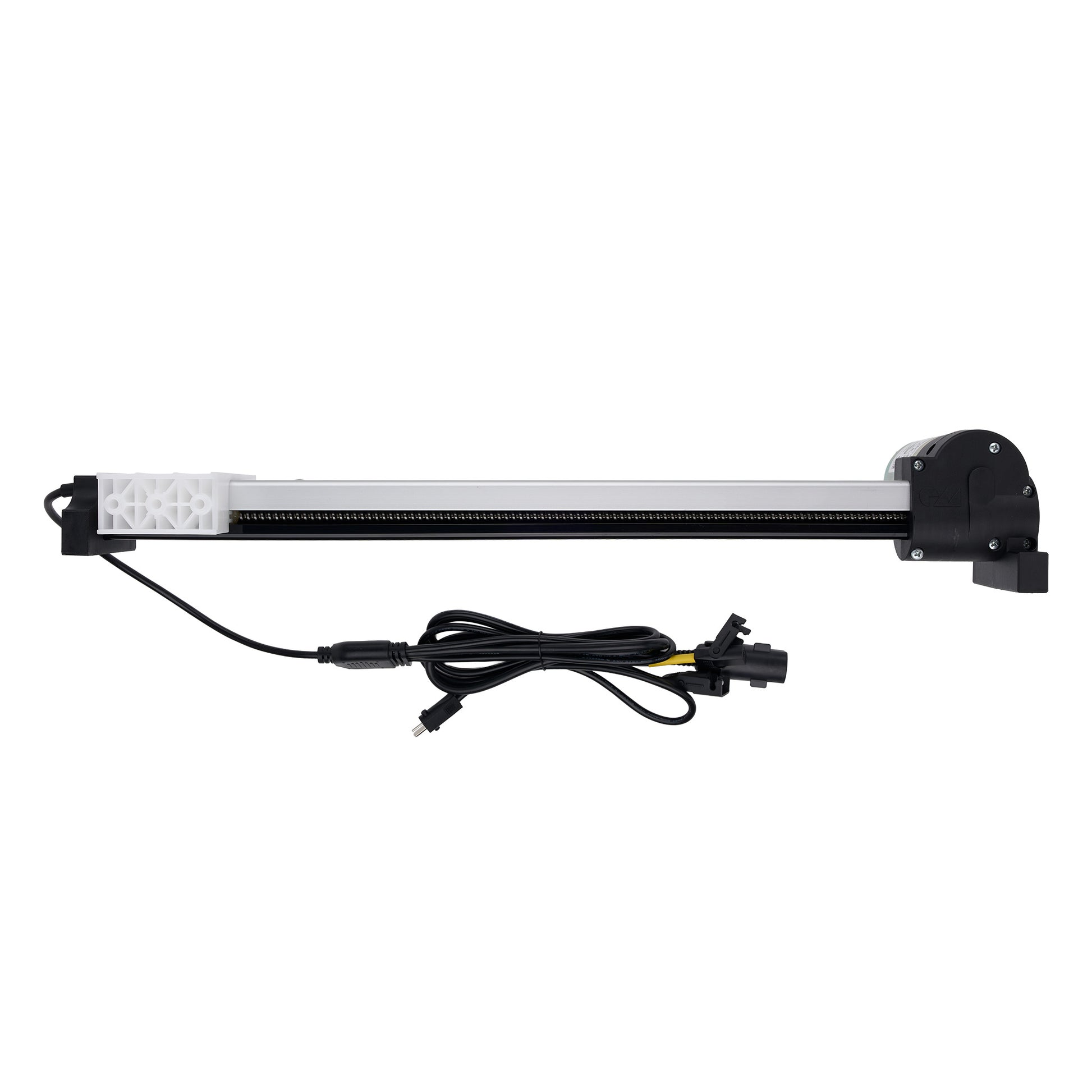 LED light bar with power cable on a white background