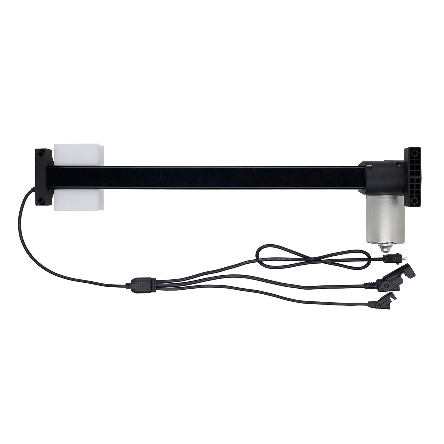 Mechanical linear actuator with cables on a white background