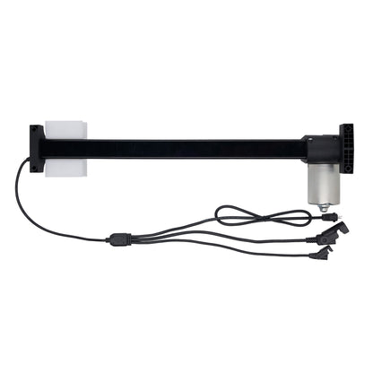 Mechanical linear actuator with cables on a white background