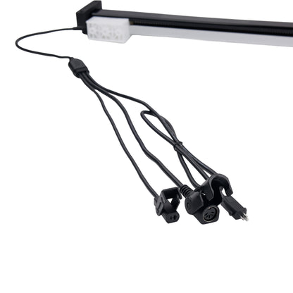 LED strip light with connectors on a white background