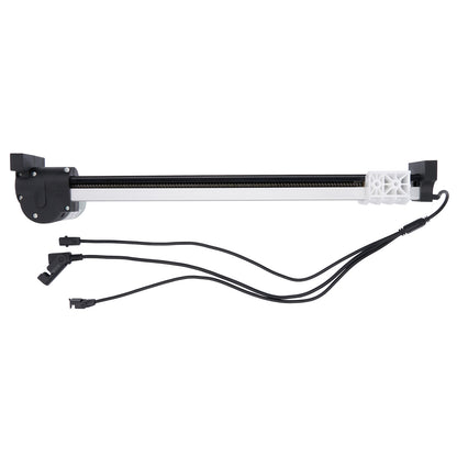 Long rectangular component with connectors on a white background