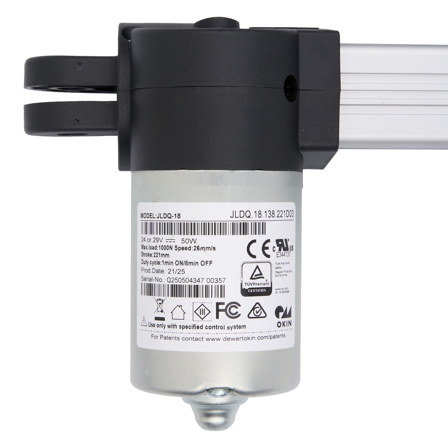 Dewarlet DN valve with labels and certification logos on a white background