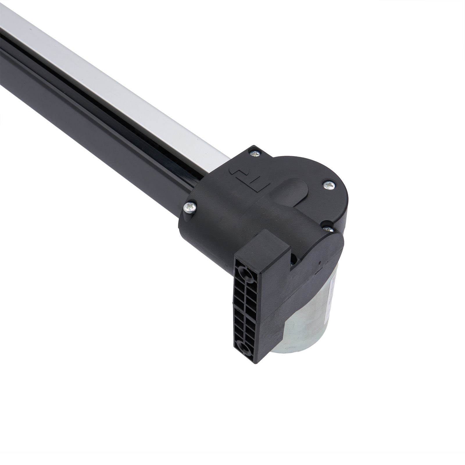 Black and silver car roof rack on a white background