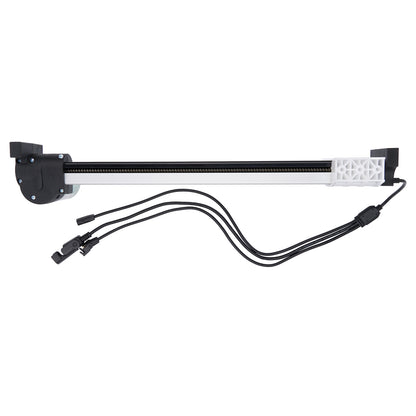 Computer cooling system with multiple hoses on a white background