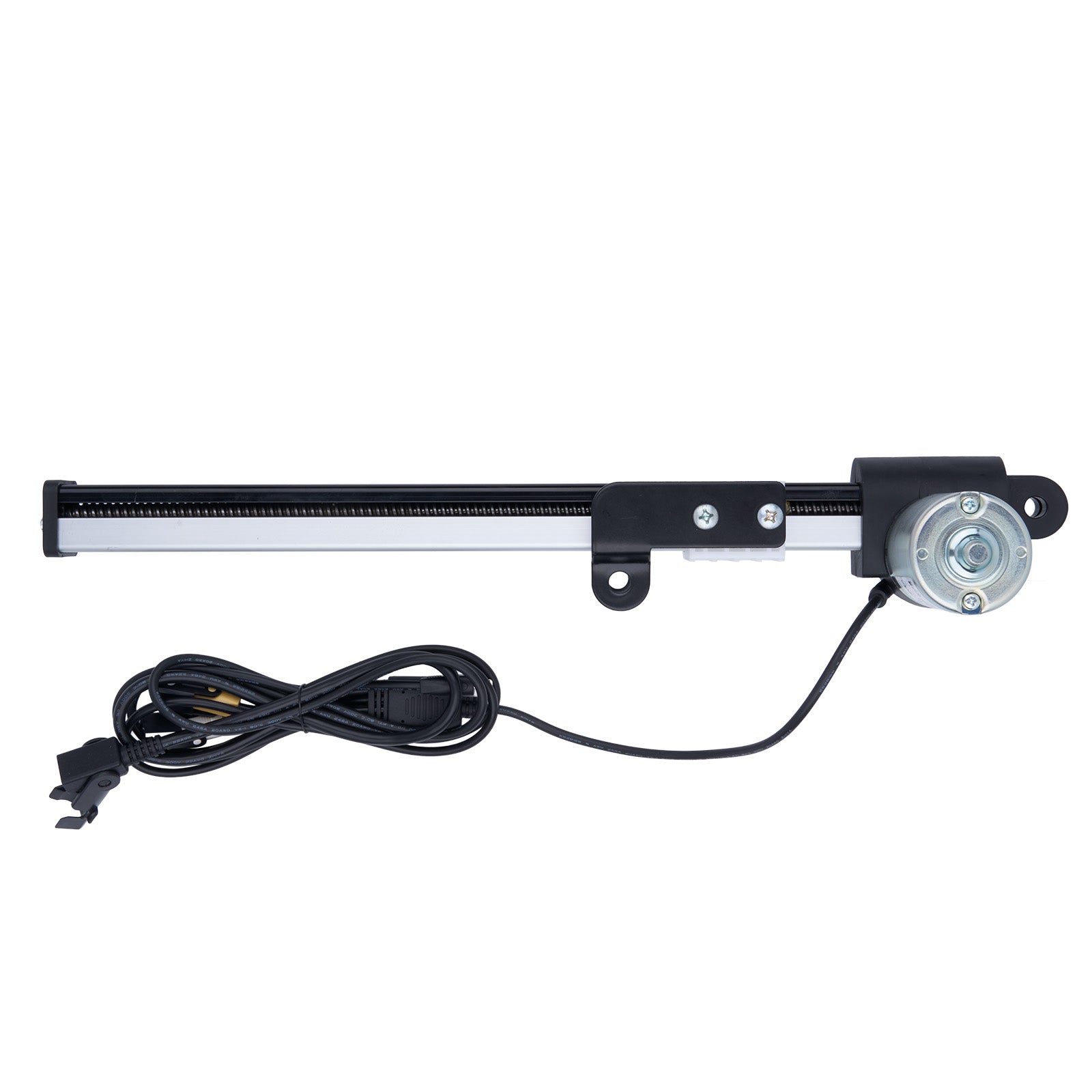 Mechanical linear actuator with cable on a white background