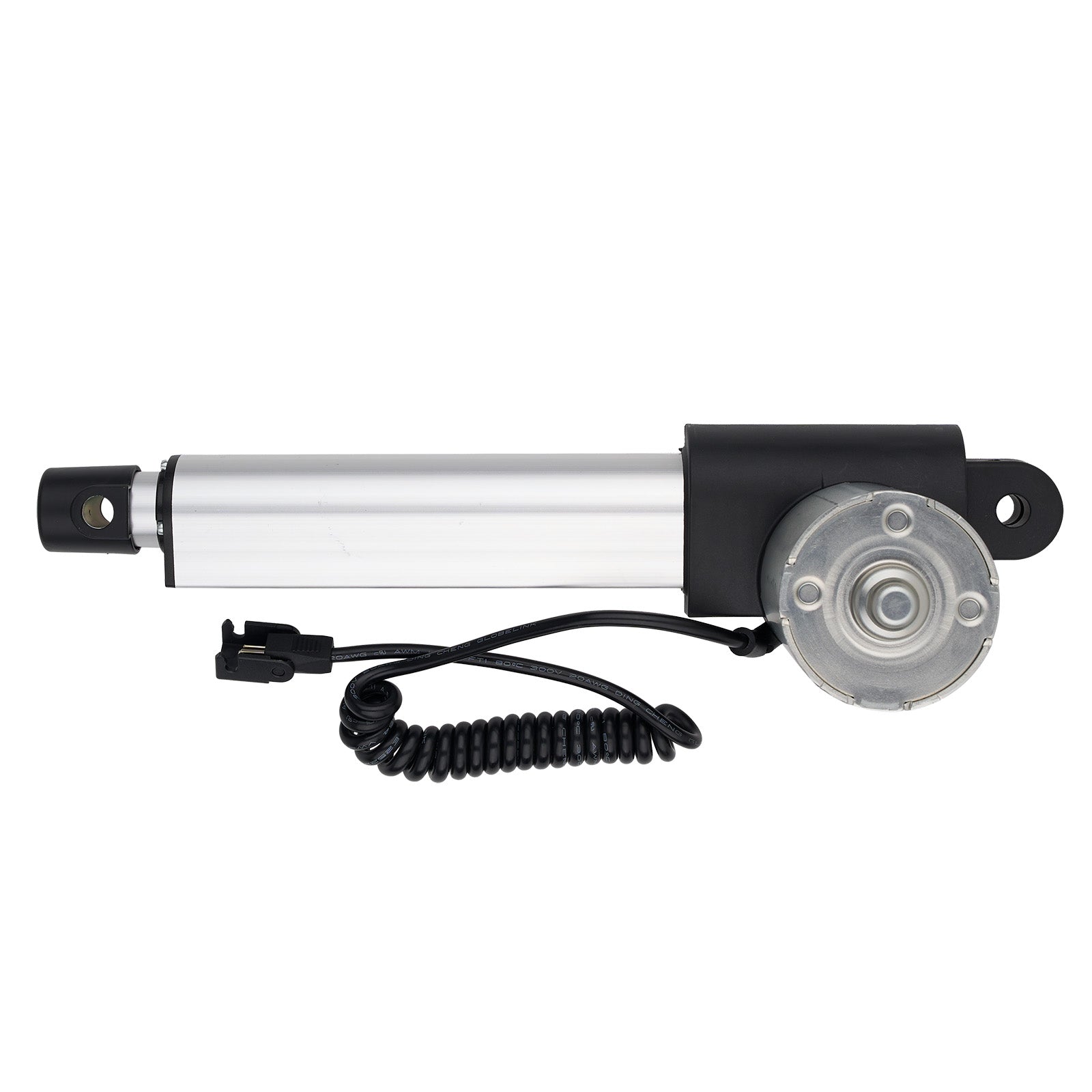 Linear actuator with cable on a white background