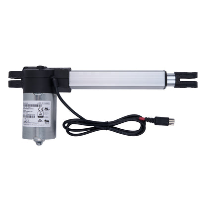 Linear actuator with cable on a white background