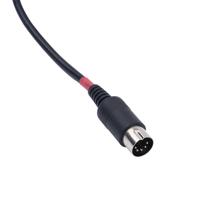 Black audio cable with a 4-pin connector on a white background
