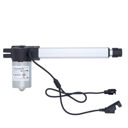 Linear actuator with cable on a white background