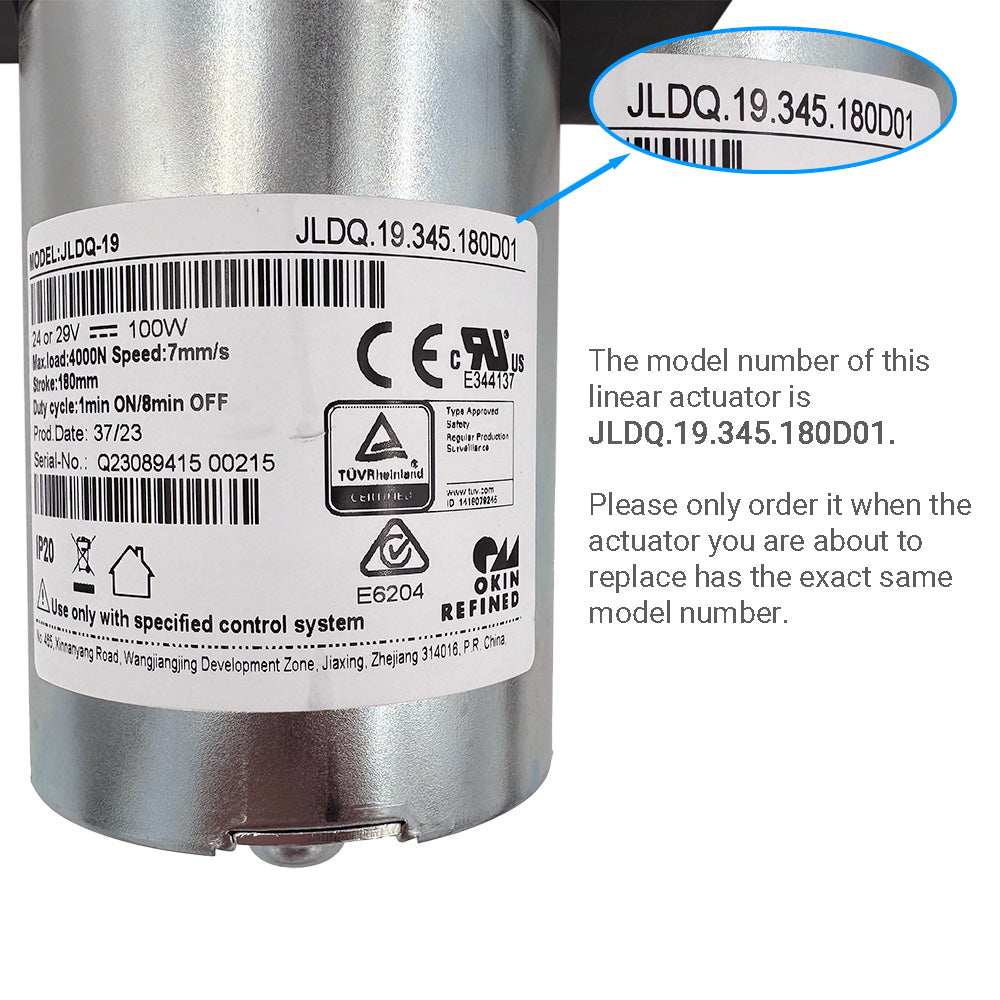 OKIN JLDQ.19.345.180D01 Linear Actuator for Recliner/Lift Chair