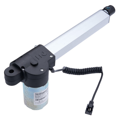 Electric pump with a white cylindrical component and black housing on a white background