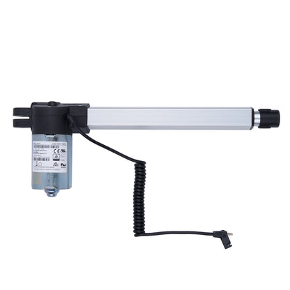Linear actuator with cable on a white background
