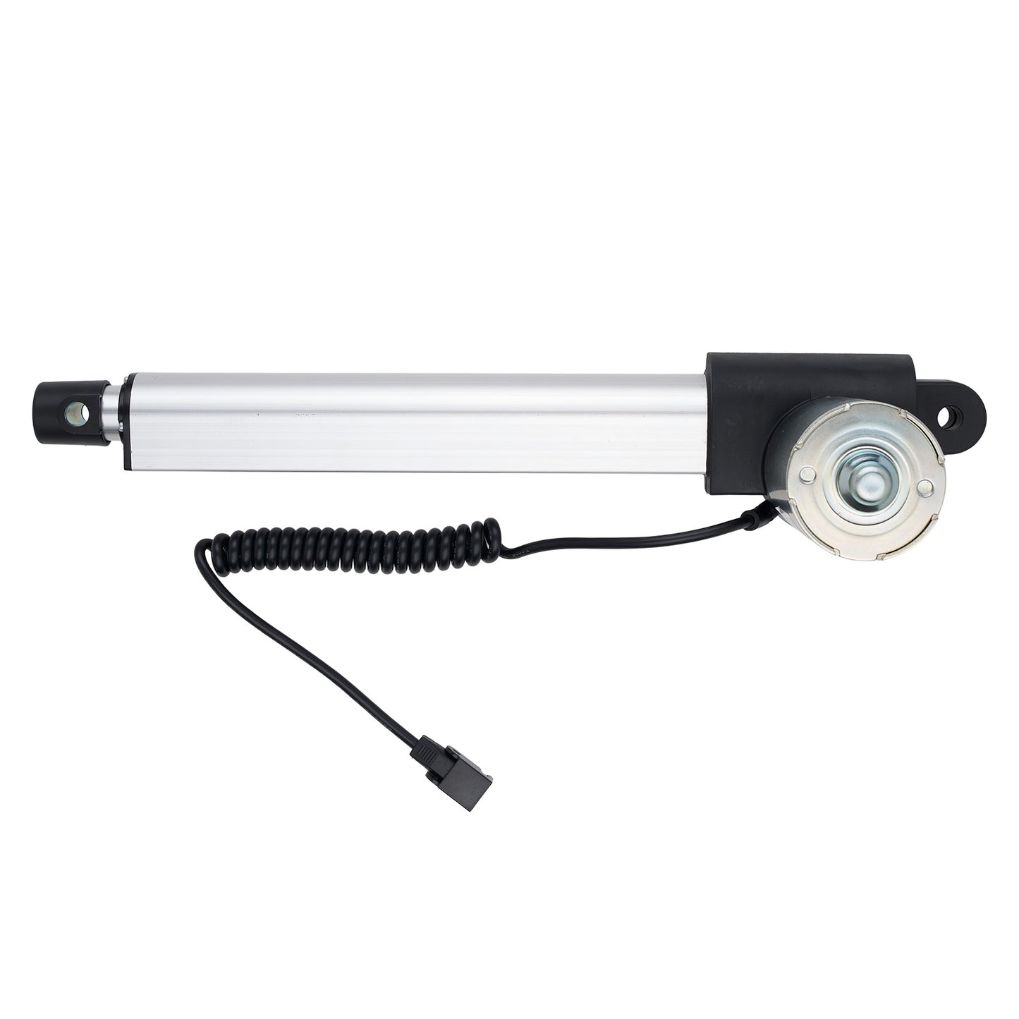 Mechanical actuator with a coiled cable on a white background