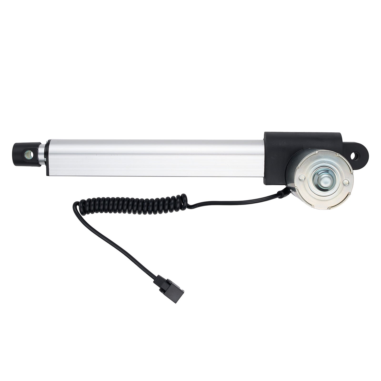 Mechanical actuator with a coiled cable on a white background