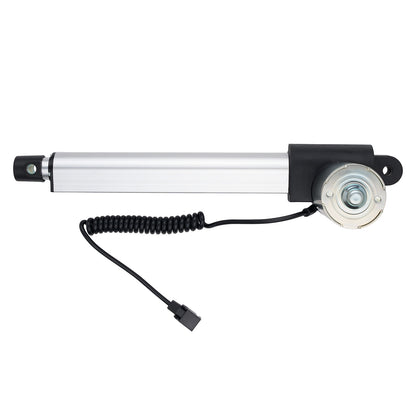 Mechanical actuator with a coiled cable on a white background