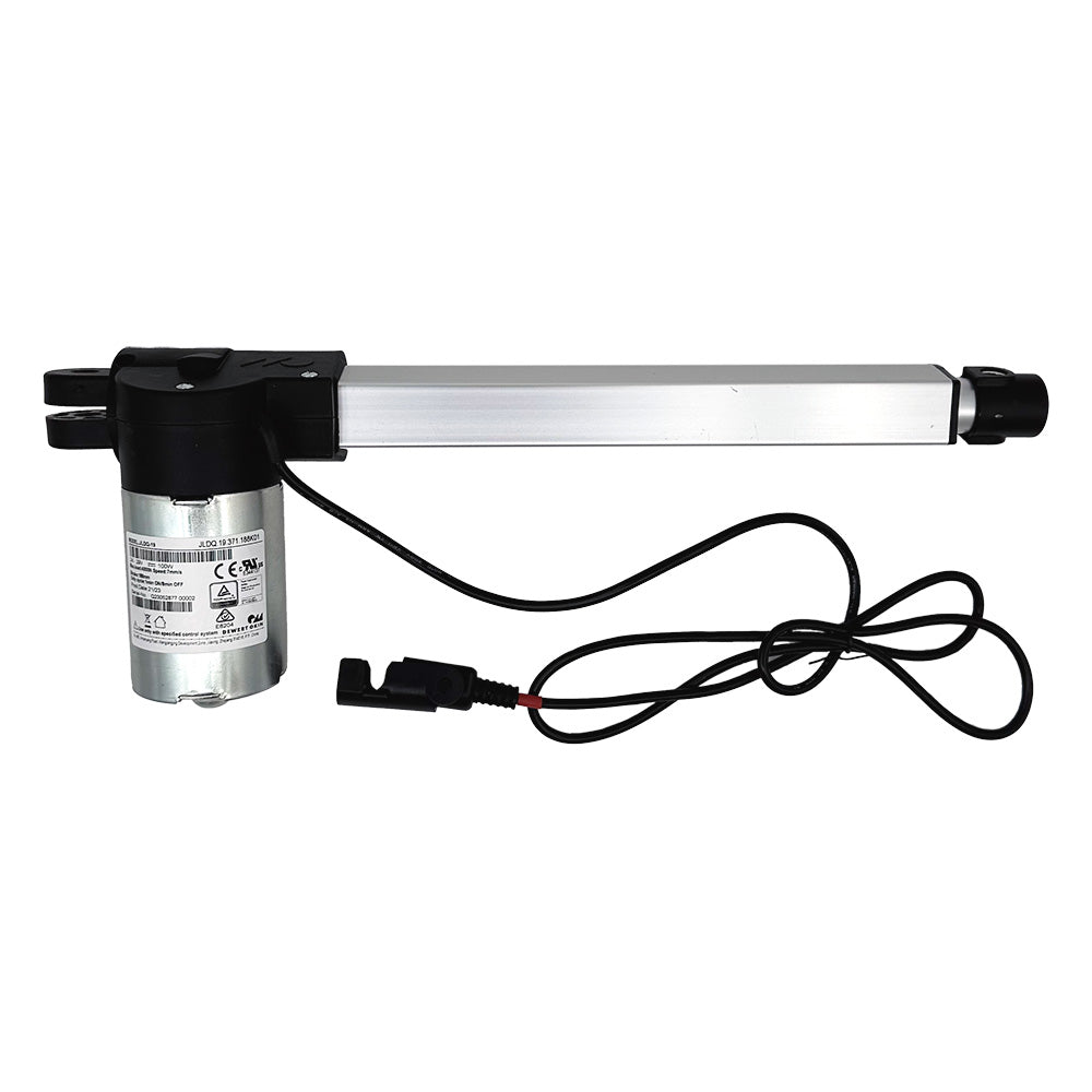 OKIN JLDQ.19.371.188K01 Linear Actuator consisting of a motor unit and a motionless shaft with a cable and plug.