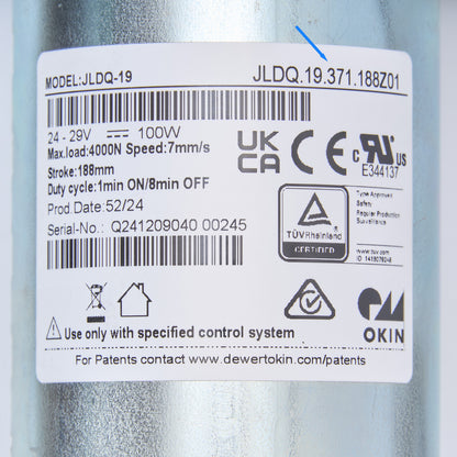 OKIN JLDQ.19.371.188Z01 Linear Actuator for Recliner/Lift Chair