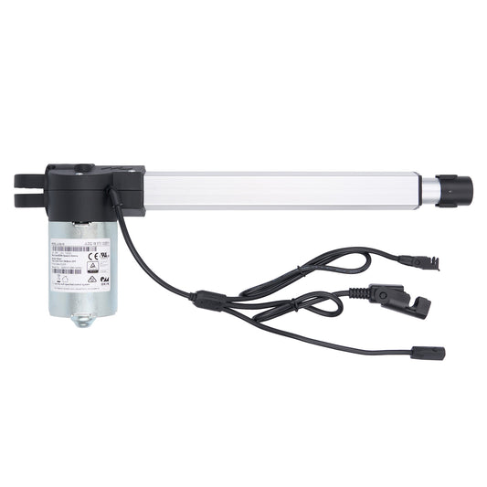 Linear actuator with cables on a white background