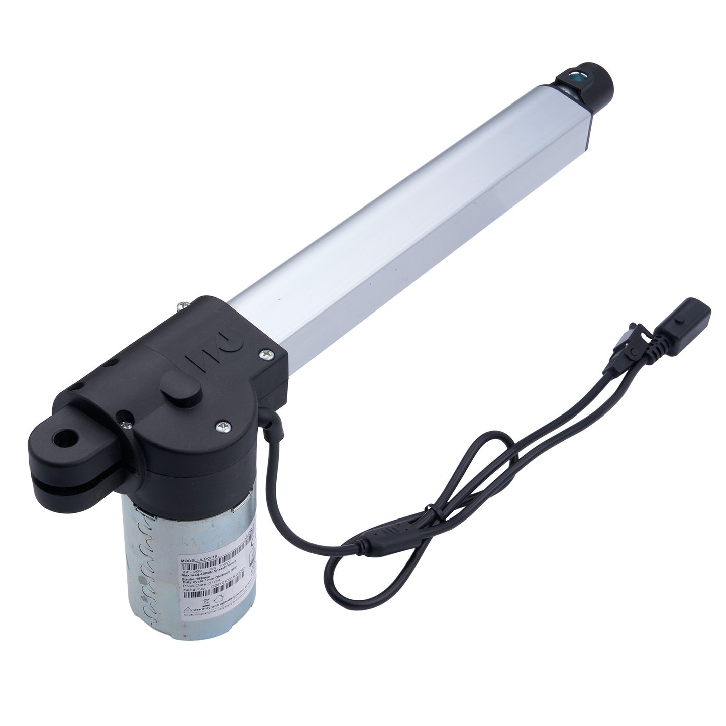 Electric actuator with a cable on a white background