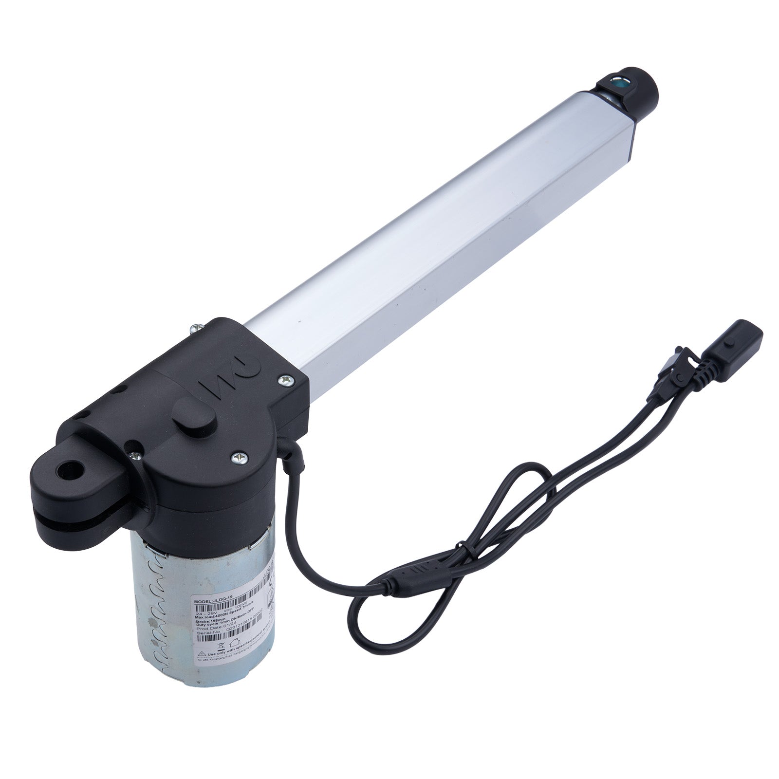 Electric actuator with a cable on a white background