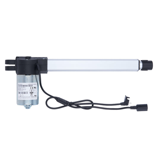 Linear actuator with power cable on a white background