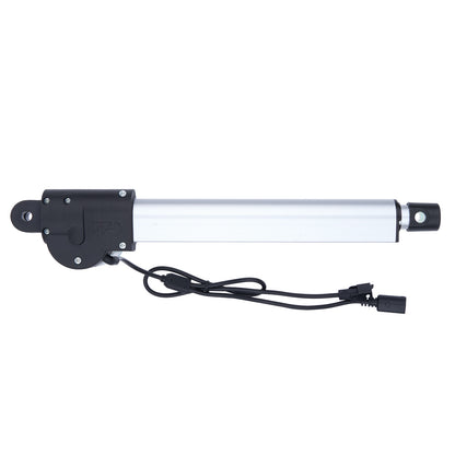 Linear actuator with a black handle and cable on a white background